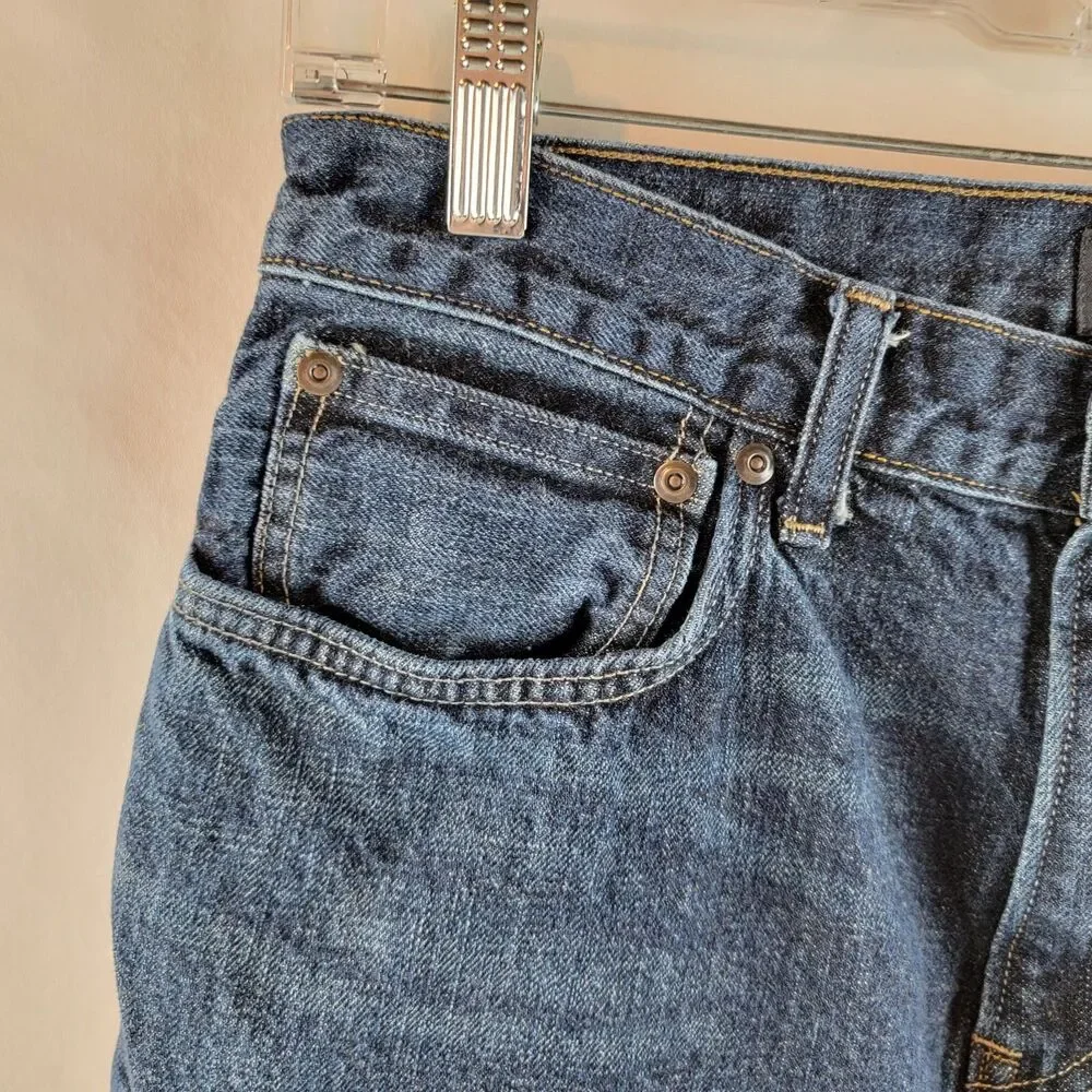 J Crew Jeans Men 31x30 Blue Denim Dark Wash Slim Straight Normcore Basic Classic